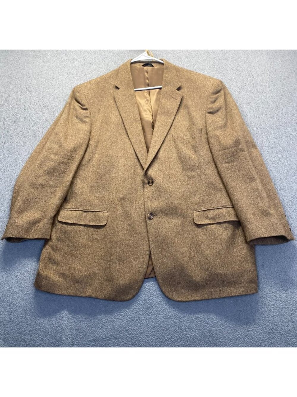 Andrew Fezza Men's Sport Coat Blazer Two Button Beige 100% Camel Hair Size 52L